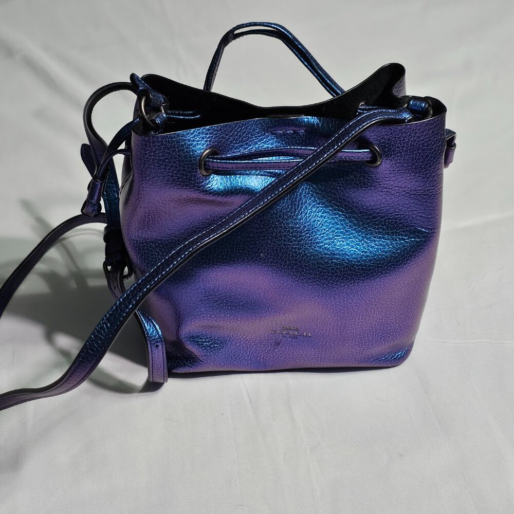 Coach Iridescent Blue/Purple Derby Bucket Bag